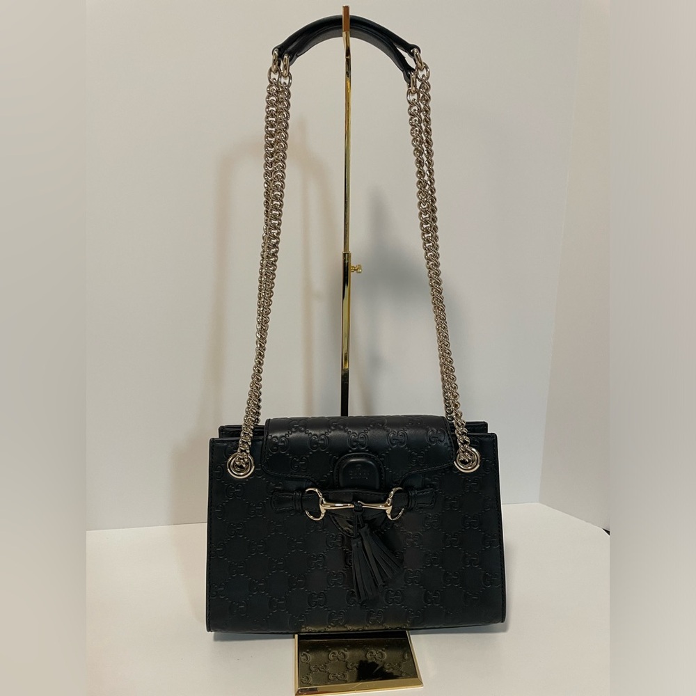 Gucci Emily Double Chain Medium Shoulder Bag